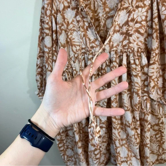 Natural Life Brown Cotton Tunic Aimee Mini Dress Medium - Picture 6 of 12